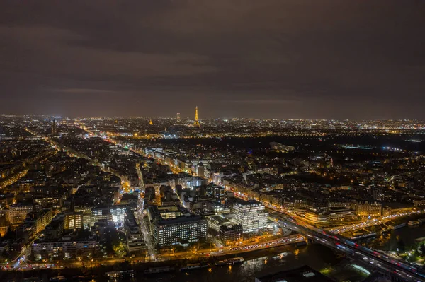 Повітряний Дрон Знімок Neuilly Sur Seine Вежі Eiffel Далекій — стокове фото