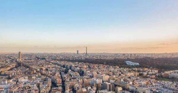 Aerial Drone Shot Counts Neuilly Sur Seine Paris Tour Eiffel — стокове фото