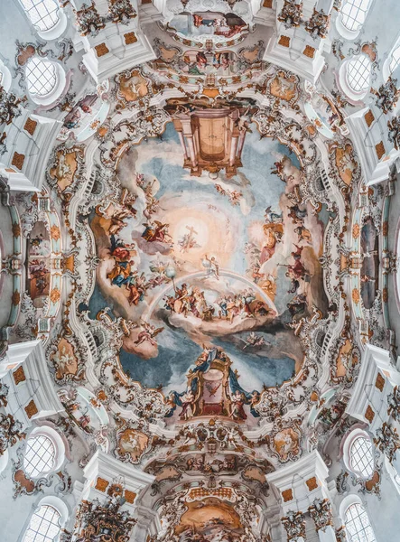 Wies Wieskirche Deki Hacı Kilisesi Nde Tromp Oeil Rococo Style — Stok fotoğraf