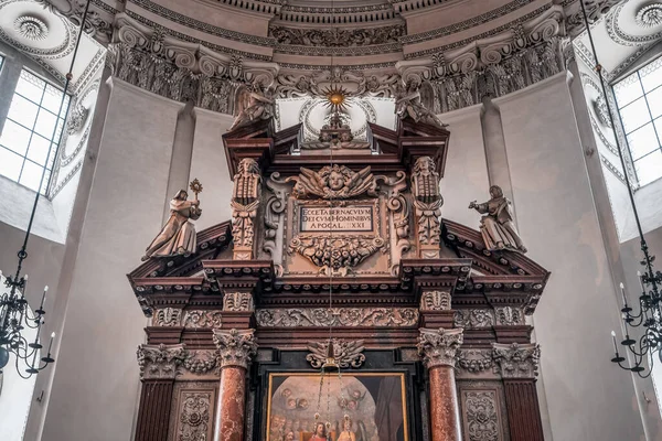 Ornamentação Altar Dentro Catedral Salzburgo — Fotografia de Stock