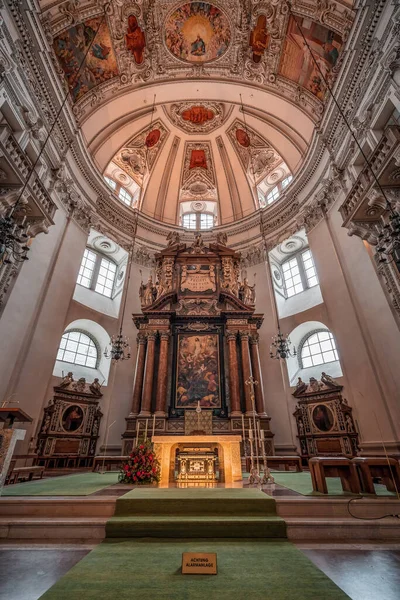 Ultravid Vinkel Altarfasaden Kupolen Inuti Salzburg Cathedral — Stockfoto