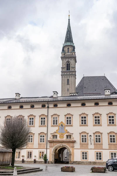 Builing Rakouské Církevní Hudební Komise Výhledem Františkánskou Kostelní Věž — Stock fotografie