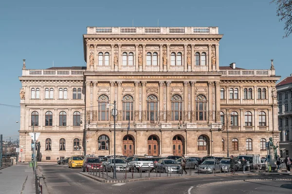 Budapest Hongrie Février 2020 Façade Académie Hongroise Des Sciences Dans — Photo