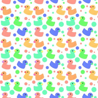 Renkli ördek desenli