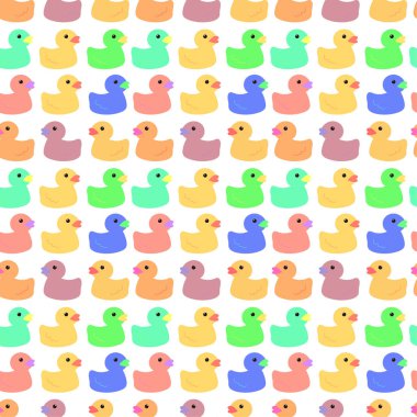 Renkli ördek desenli