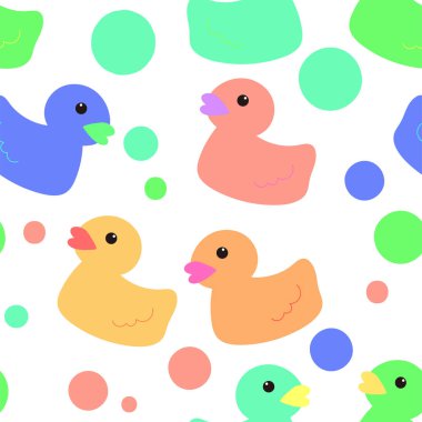 Renkli ördek desenli