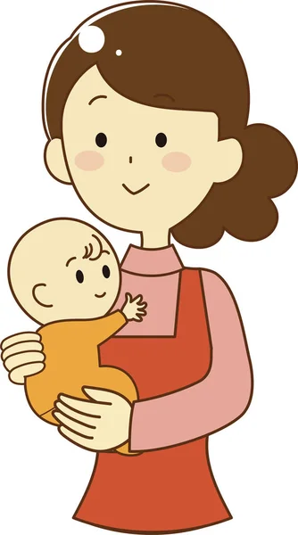 Matka drží své dítě — Stockový vektor