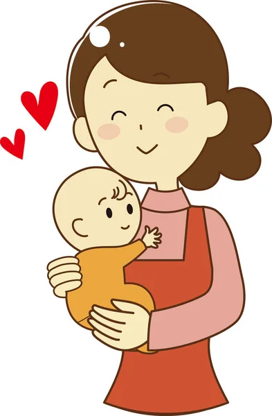 Bambino e mamma illustrazione — Vettoriale Stock