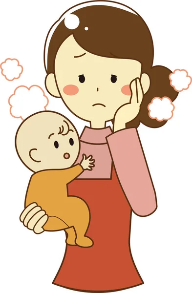 婴儿和母亲插图 — 图库矢量图片
