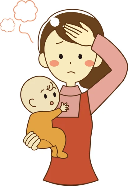 Εικονογράφηση μωρού και μαμάς — Διανυσματικό Αρχείο