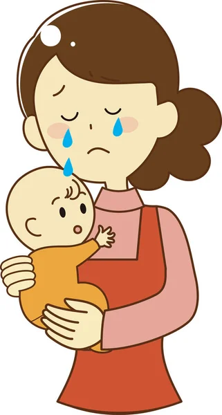 Illustration bébé et maman — Image vectorielle