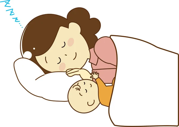 Bambino e mamma illustrazione — Vettoriale Stock