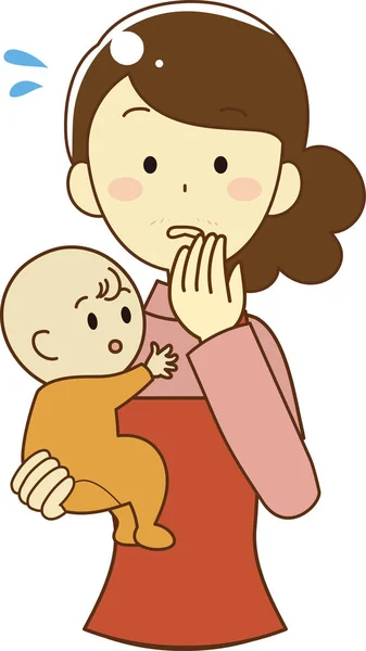 Bebé y mamá ilustración — Archivo Imágenes Vectoriales