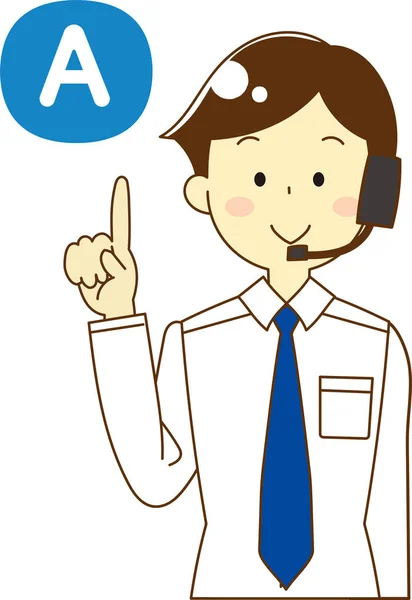 Call center man — Stockvector