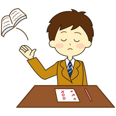 Üniformalı öğrenciler oturuyor.