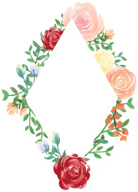 suluboya çiçek çerçevesi