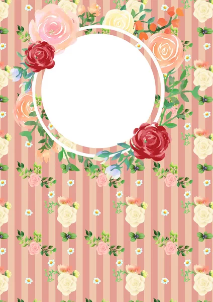 Handmålad akvarell ram med elegant blommig bakgrund — Stock vektor
