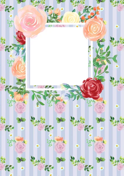 Ручна акварельна рамка з елегантним квітковим фоном — стоковий вектор