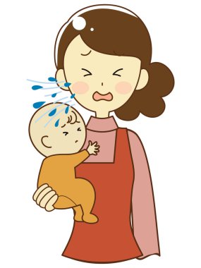 Öksüren, hapşıran, su sıçratan birini canlandırmak