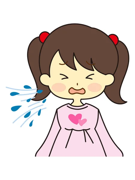 Ilustración Una Persona Tosiendo Estornudando Salpicando — Vector de stock