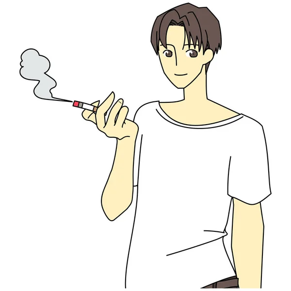 Illustration Fumeur Fumée Cigarette — Image vectorielle