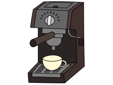 Basit bir kahve makinesinin tasviri