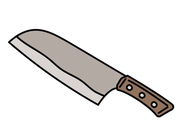 Ilustración Simple Cuchillo Cocina — Vector de stock