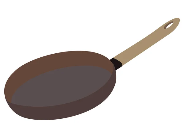 Illustration Simple Frying Pan — Stock Vector