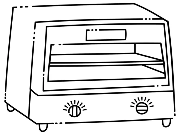 Ilustração Uma Torradeira Forno Simples —  Vetores de Stock