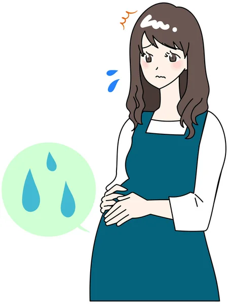 Illustration Une Femme Enceinte Souffrant Fuites Urine — Image vectorielle