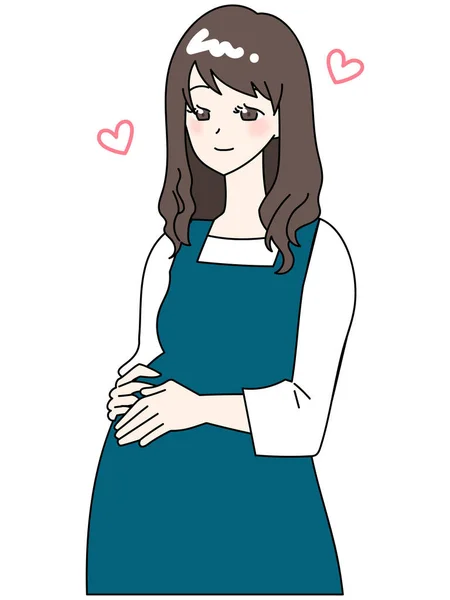 Illustration Une Femme Enceinte Jouissant Une Grossesse — Image vectorielle