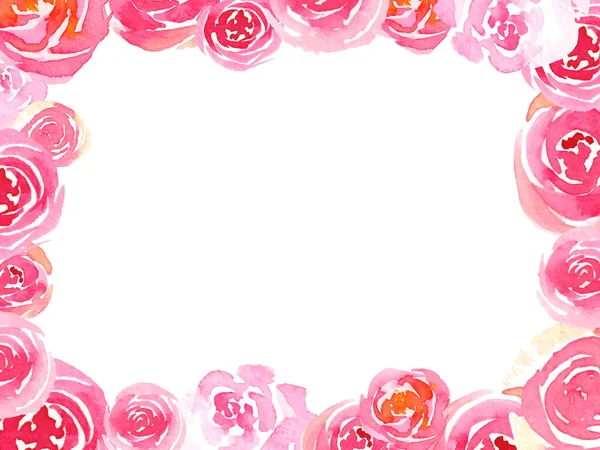Lujoso Marco Decorativo Rosas Rosadas — Vector de stock