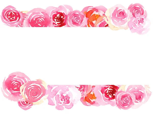 粉红玫瑰的华丽装饰框架 — 图库矢量图片