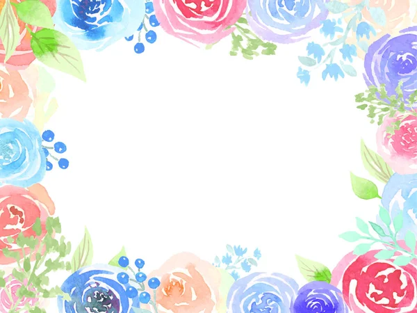 Cadre Décoration Fleurs Couleur Fraîche — Image vectorielle