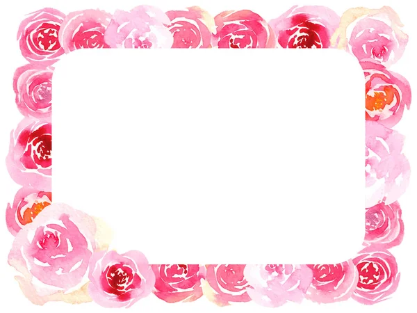 Luxurious Decorative Frame Pink Roses — Stock Vector