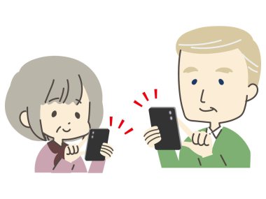 Akıllı telefon kullanan ve onunla yüzleşen bir kişi.
