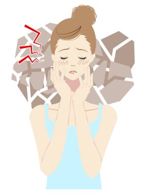 Cildine bakan bir kadının tasviri