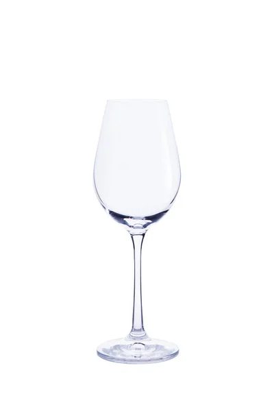 Copo transparente vazio para vinho isolado em fundo branco . — Fotografia de Stock