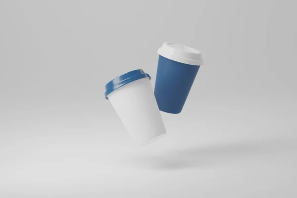 紙コーヒーカップモックアップ。リアルな3Dイラストをレンダリングします。ブランディングのためのパッケージモックアップデザイン. — ストック写真