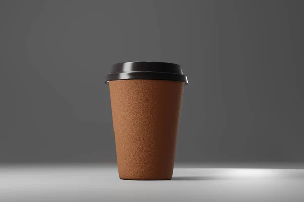 Papierowa makieta filiżanki kawy. Renderuj realistyczną ilustrację 3D. Projekt makiety opakowań do znakowania. — Zdjęcie stockowe