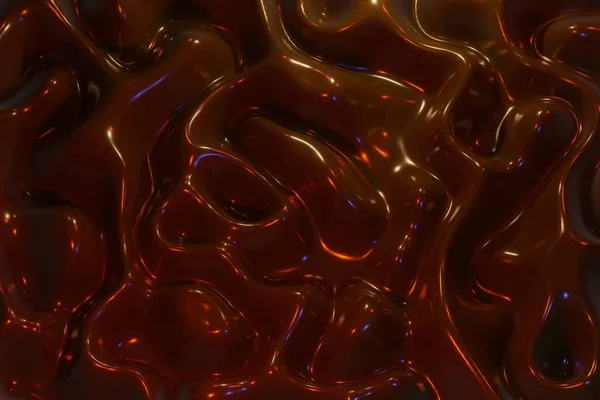 Abstrakt 3D-rombakgrunn for flytende metallbølge og sterkt fargelys . – stockfoto