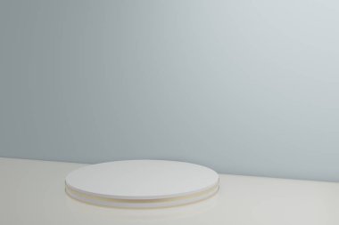 Beyaz ve mavi kabin 3d oluşturma arkaplan duvarı, pankart tasarım ögeleri için kullanılabilir