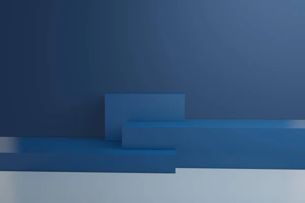 Mur d'arrière-plan de rendu 3D de stand de couleur bleue 2020, peut être utilisé pour la conception de bannière éléments affichage arrière-plan — Photo