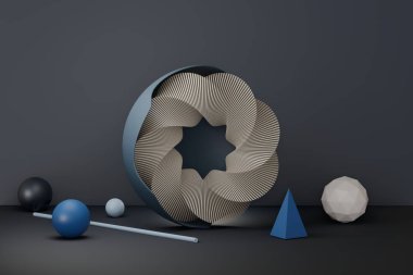 Soyut kabin 3d oluşturma arkaplan duvarı, pankart tasarımı öğeleri görüntülemek için kullanılabilir 