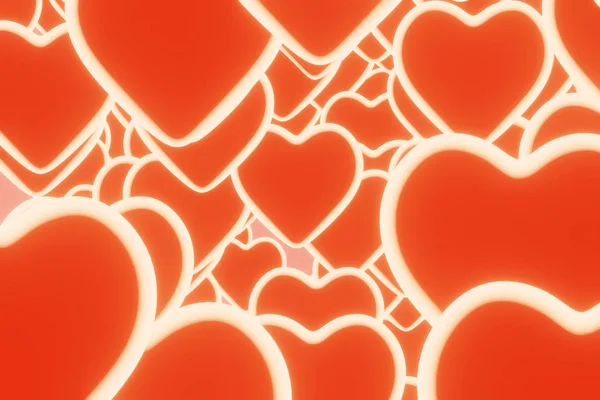 3D renderização coração voando sobre fundo rosa. Símbolos de amor para as mulheres felizes, Mãe, Dia dos Namorados, design de cartão de aniversário . — Fotografia de Stock