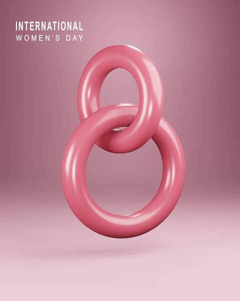 Happy International Women's Day background. Plastic 8 number 3D rendering. Symbol of the spring of March, greeting card. — Stock Photo, Image