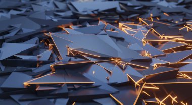 Geometrik üçgen mozaik çerçeve ışığını tekrarla, 3d görselleştirme soyutlama kalıbı, afiş için güzel arkaplan dokusu.