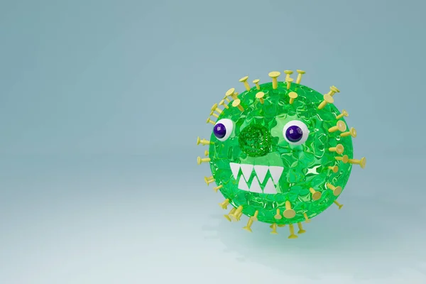Cartoon Corona Vírus Visualização Doença Das Bactérias Perigosas Coronaviridae Tratamento — Fotografia de Stock