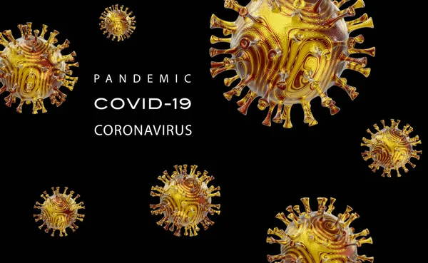 Póster Pandemic Coronavirus Abstraction Warning Infection People Possibility Infection Futuristic Imagen De Stock