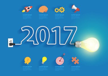 2017 yeni yıl tasarım yaratıcı ampul fikir